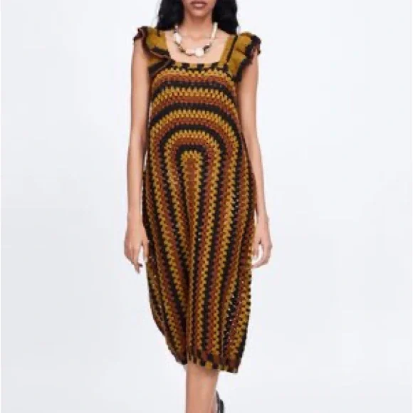 Zara | Dresses | Zara Crochet Midi Dress With Ruffle Strap Size Small | Poshmark Zara | Dresses | Zara Crochet Midi Dress With Ruffle Strap Size Small | Poshmark